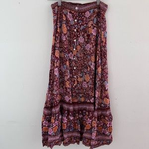 Clad & cloth floral midi skirt